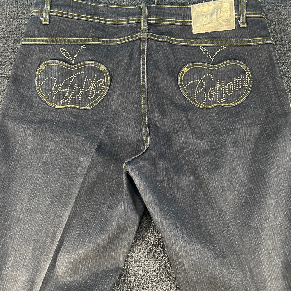 Apple Bottoms Jeans Women 16 Dark Wash Good Rhinestone Y2K Apple Pockets